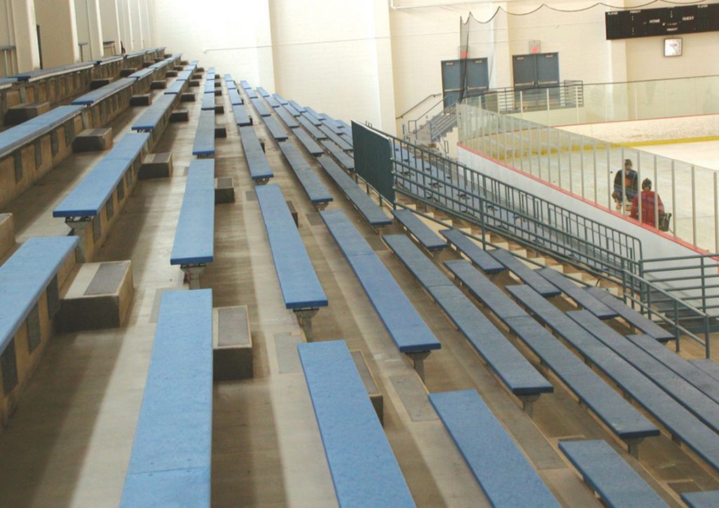 Recycled Plastic Lumber Bleacher Seating | Becker Arena Products Inc